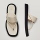 Women's Shoes Cowhide Flip Flops Platform Sandals And Slippers Casual Herringbone Slippers