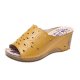 Women's Stylish Peep Toe Slip-on Wedge Sandal