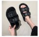 Women's Fashion All-match Furry Fleece-lined Belt Buckle Cotton Slippers