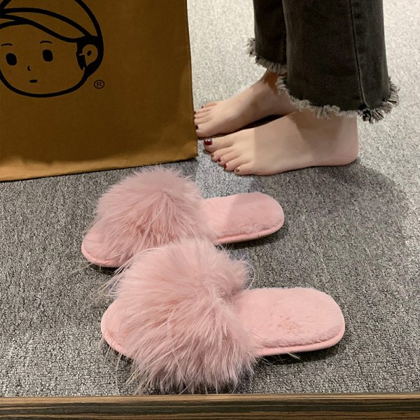 Fairy Style Fluffy Slippers Women's Outer Wear